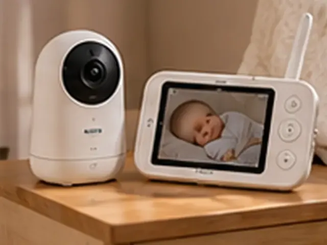Illustration générique d'un écoute-bébé vidéo posé sur une commode